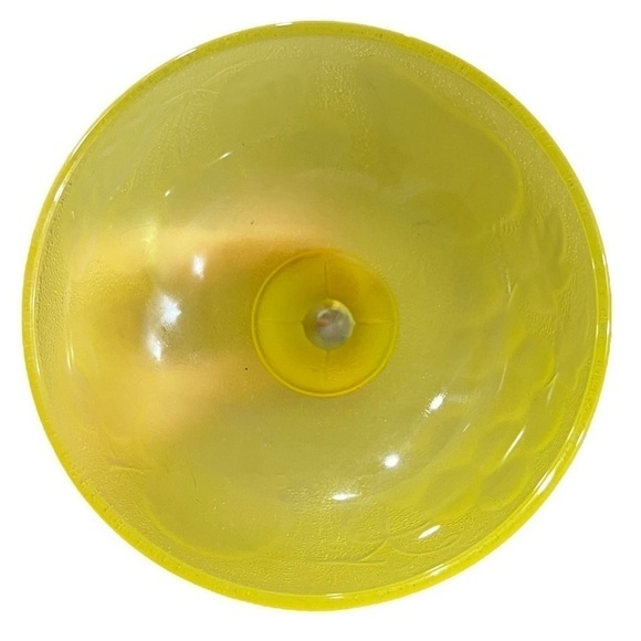 Vintage Compote Candy Trinket Dishes 2 Matching Canary Yellow Frosted Glass - Picture 9 of 14